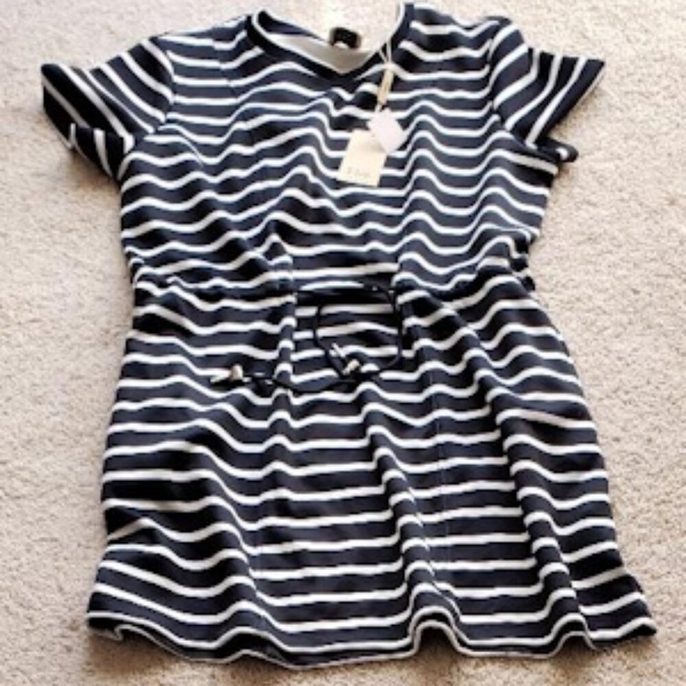 Elie Tahari Short Sleeve Striped Sport Dress